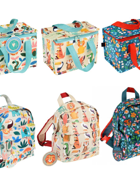 Lunch bags and backpack