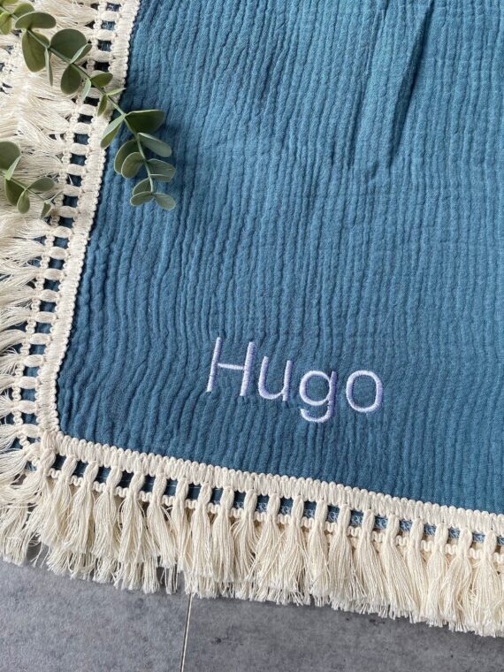 Personalised Embroidered Muslin Blanket